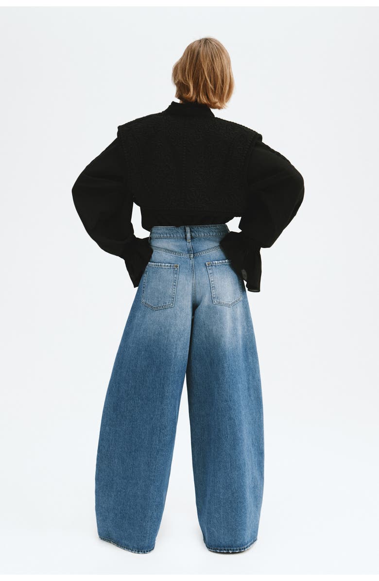 H&M Barrel Leg Regular Jeans, Alternate, color, Light Denim Blue