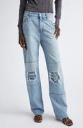 Stella McCartney Distressed Patched Straight Let Jeans