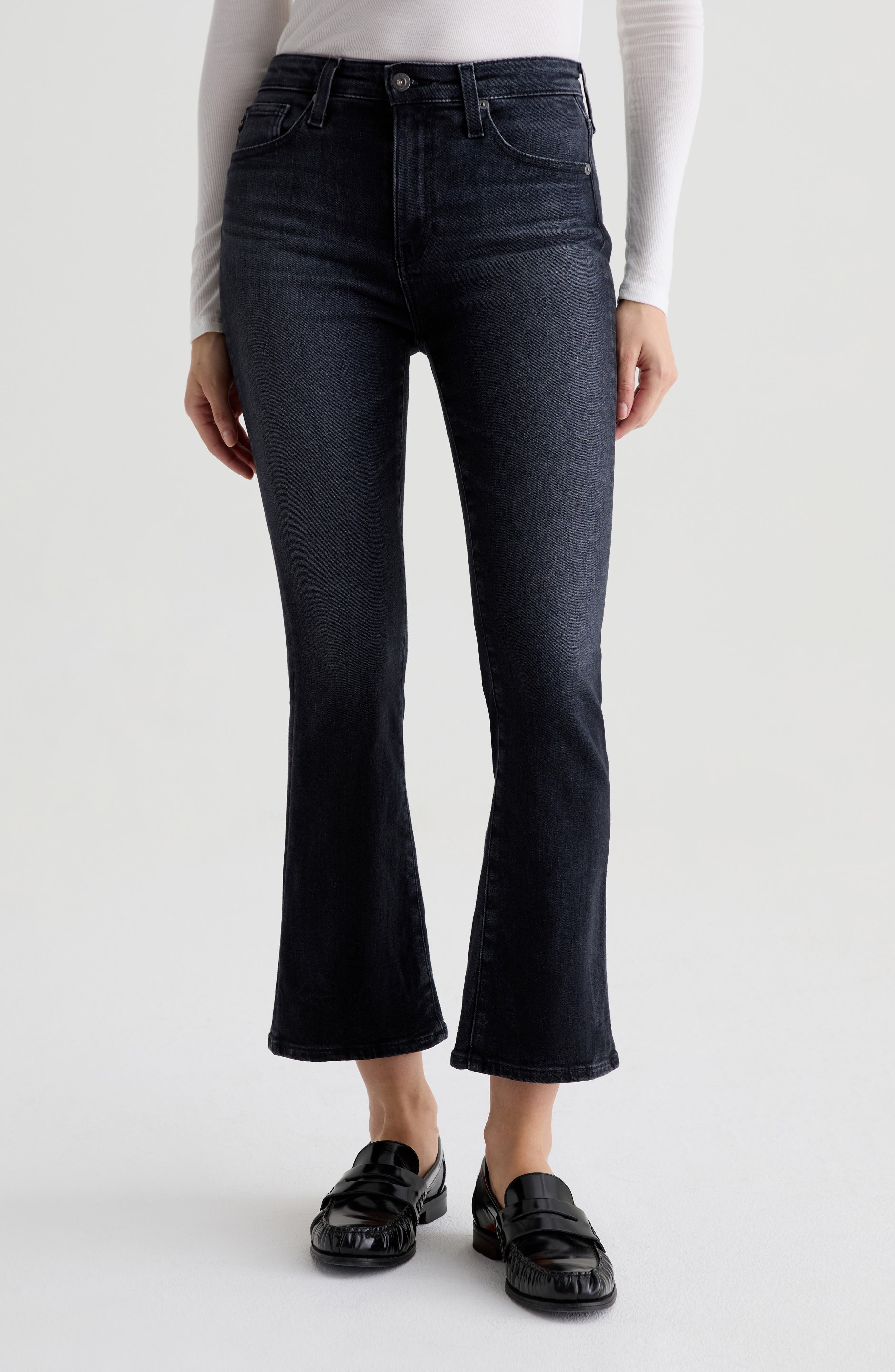 Farrah Mid Rise Crop Bootcut Jeans