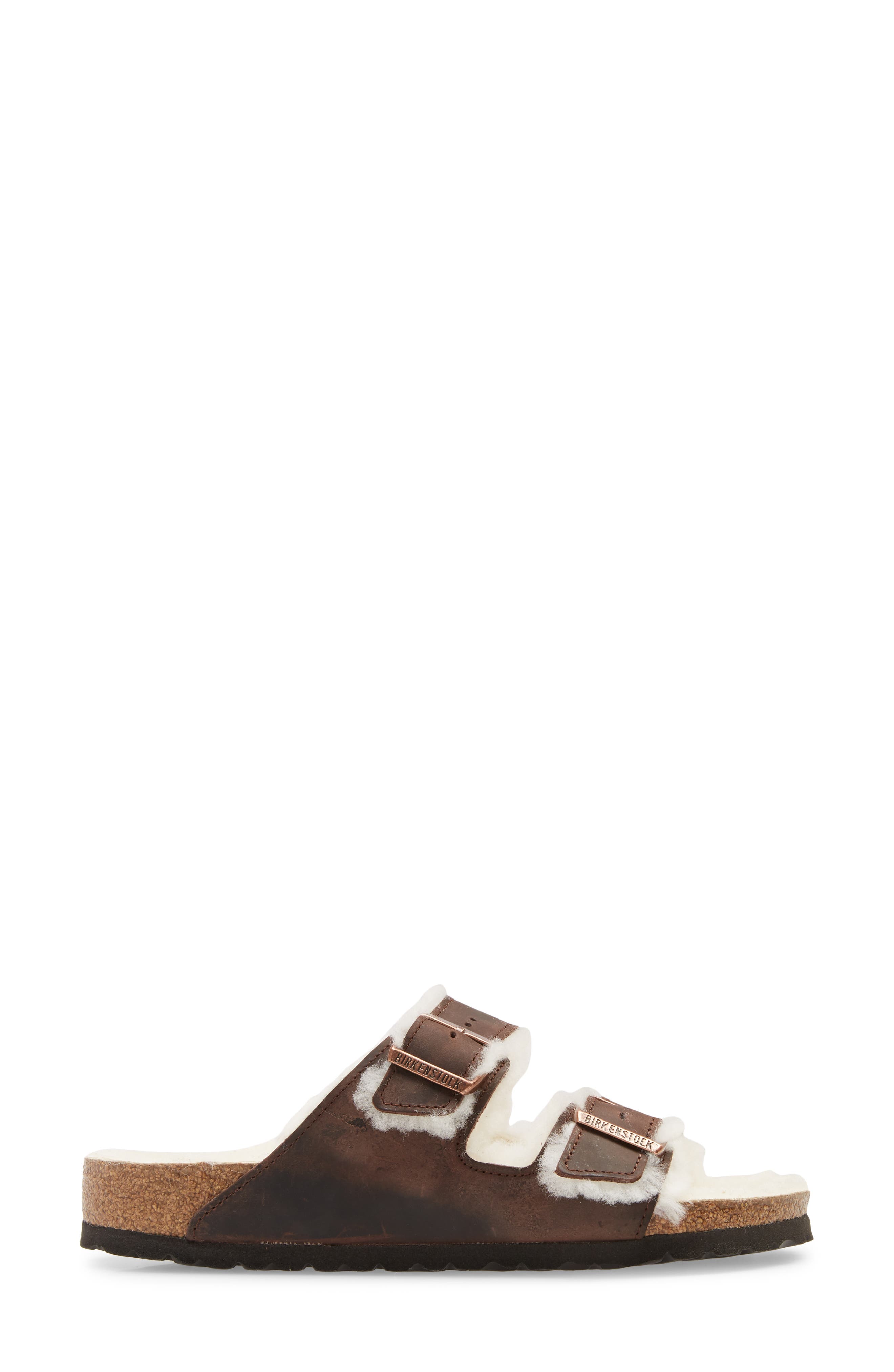 Arizona Genuine Shearling Slide Sandal, Alternate, color, BROWN