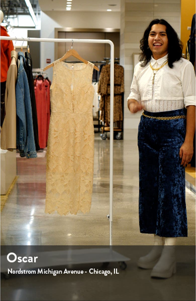 Avianna Sleeveless Guipure Lace Midi Dress, sales video thumbnail