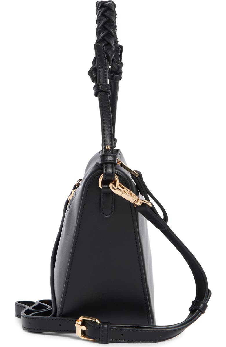 Melie Bianco Audrina Woven Handle Handbag, Alternate, color, Black