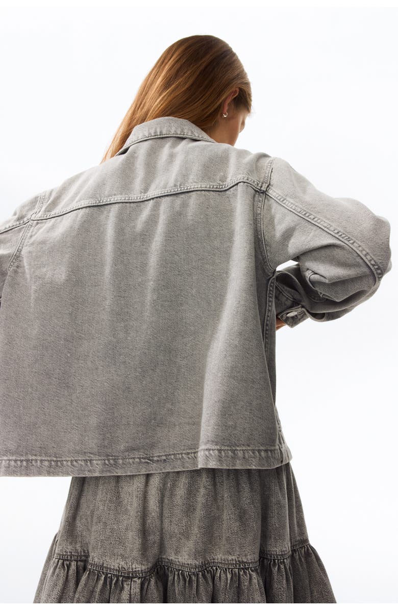 H&M Denim jacket, Alternate, color, Light Denim Gray