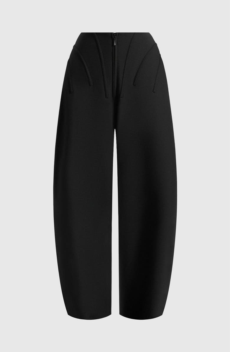 Manière De Voir Rena High Waisted Corset Sculptural Trousers, Main, color, Black