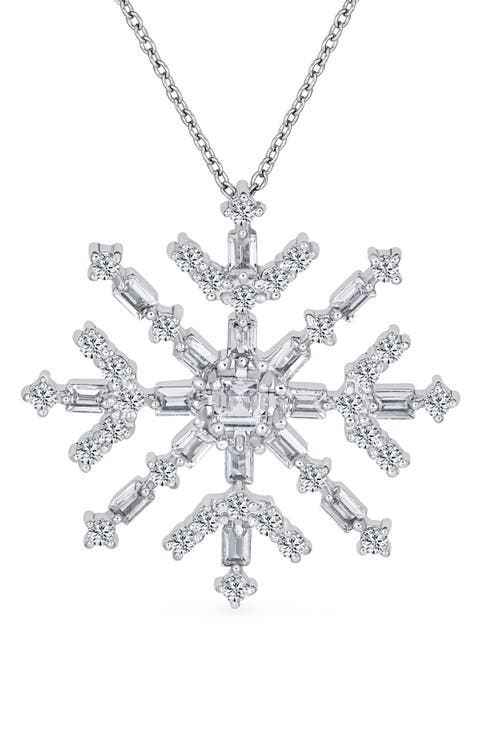 CZ Snowflake Pendant Necklace