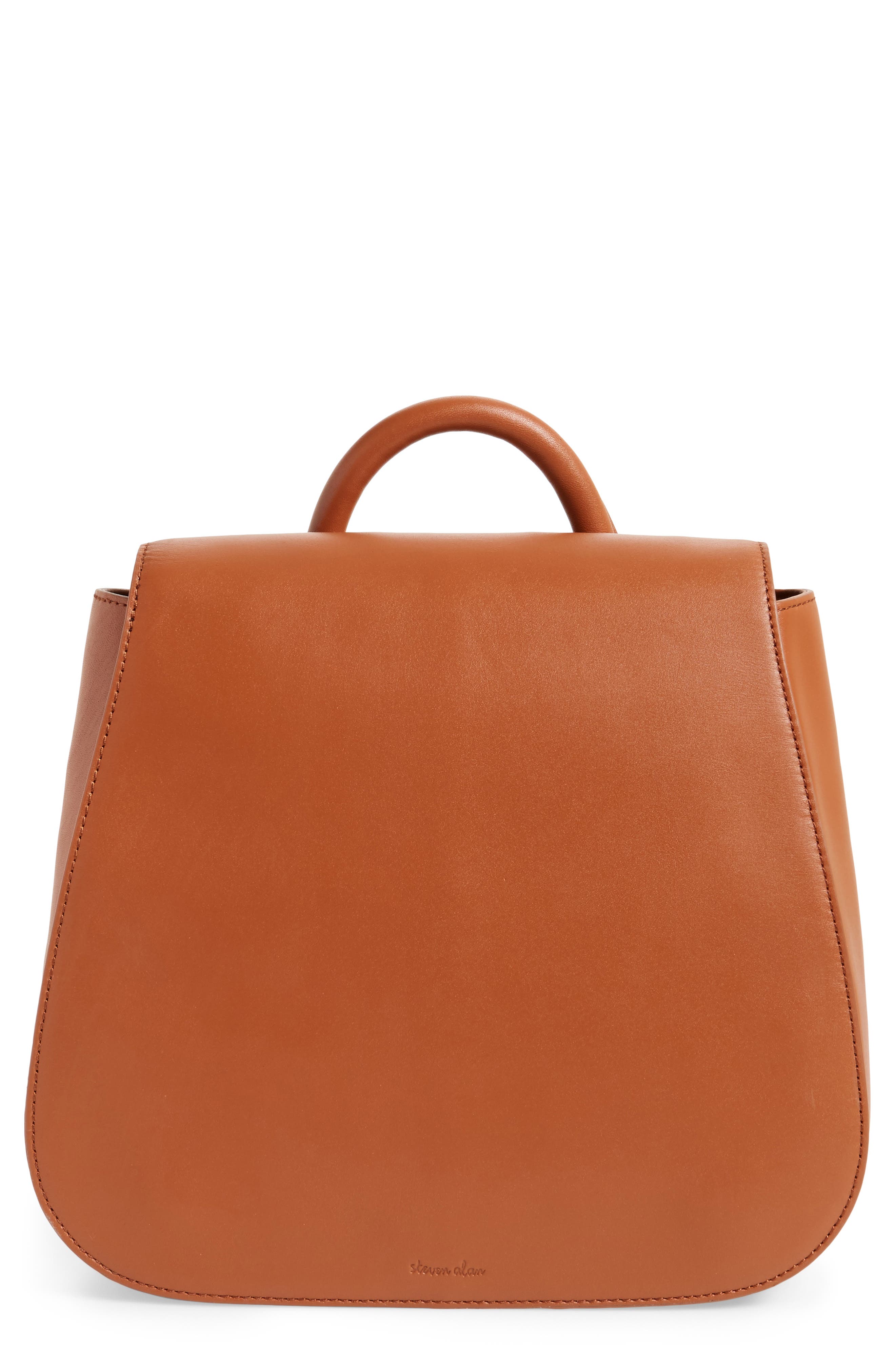 Kate Calfskin Leather Backpack, Main, color, SADDLE