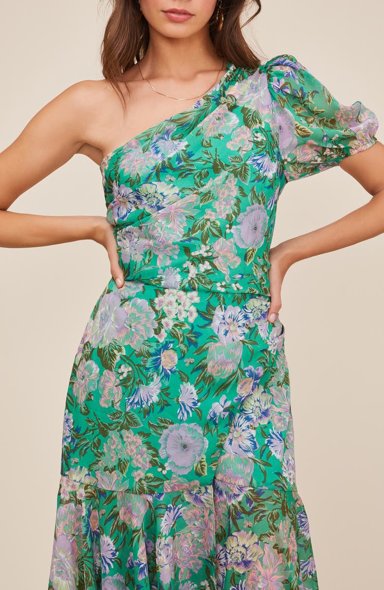 ASTR the Label Santorini One Shoulder Asymmetrical Midi Dress, Alternate, color,