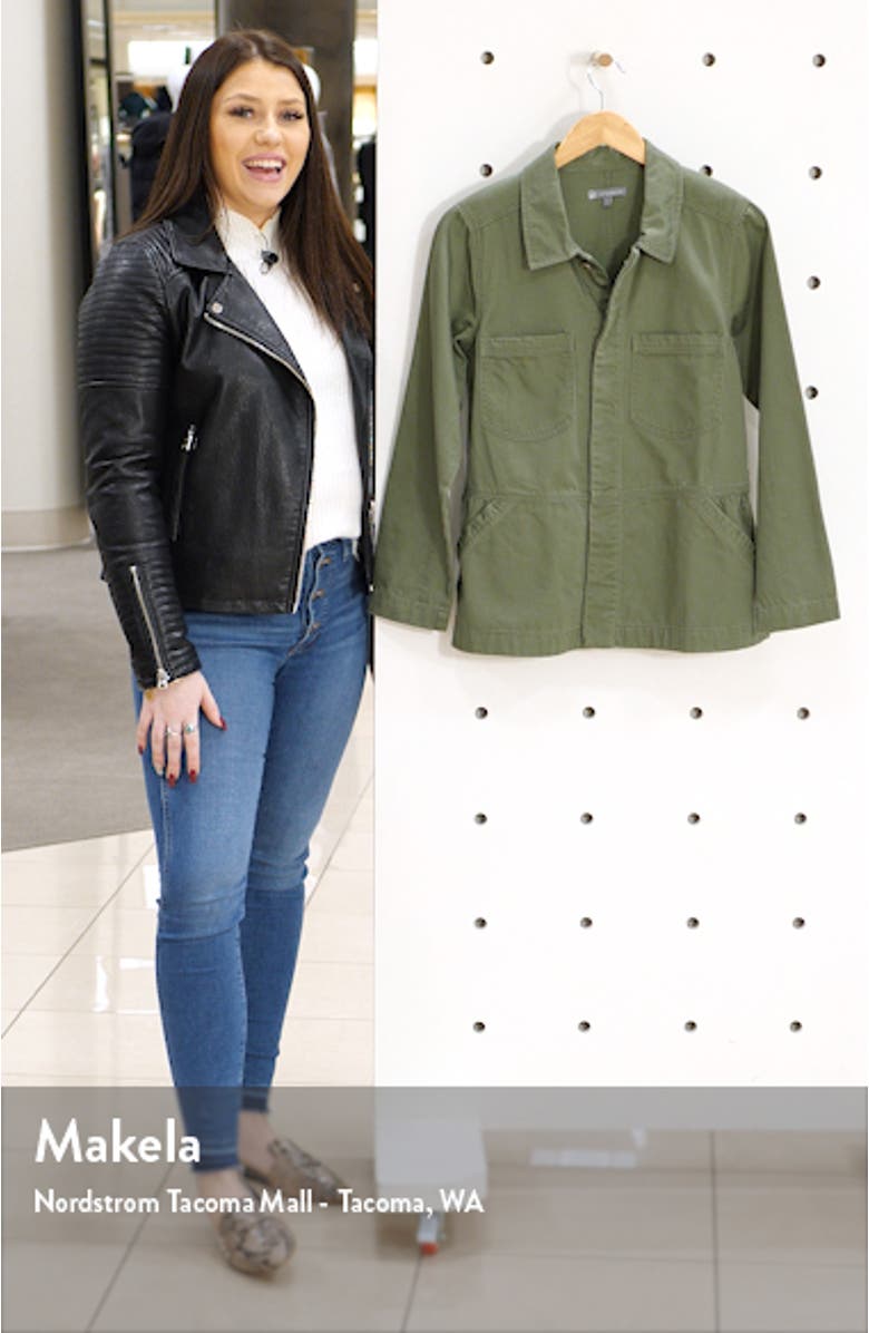 Drop Shoulder Flounce Cotton Jacket, sales video thumbnail