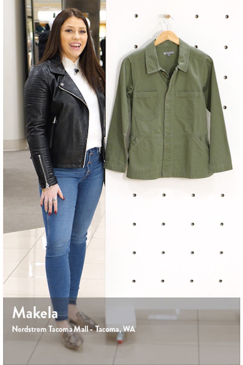 Drop Shoulder Flounce Cotton Jacket (Nordstrom Exclusive) video