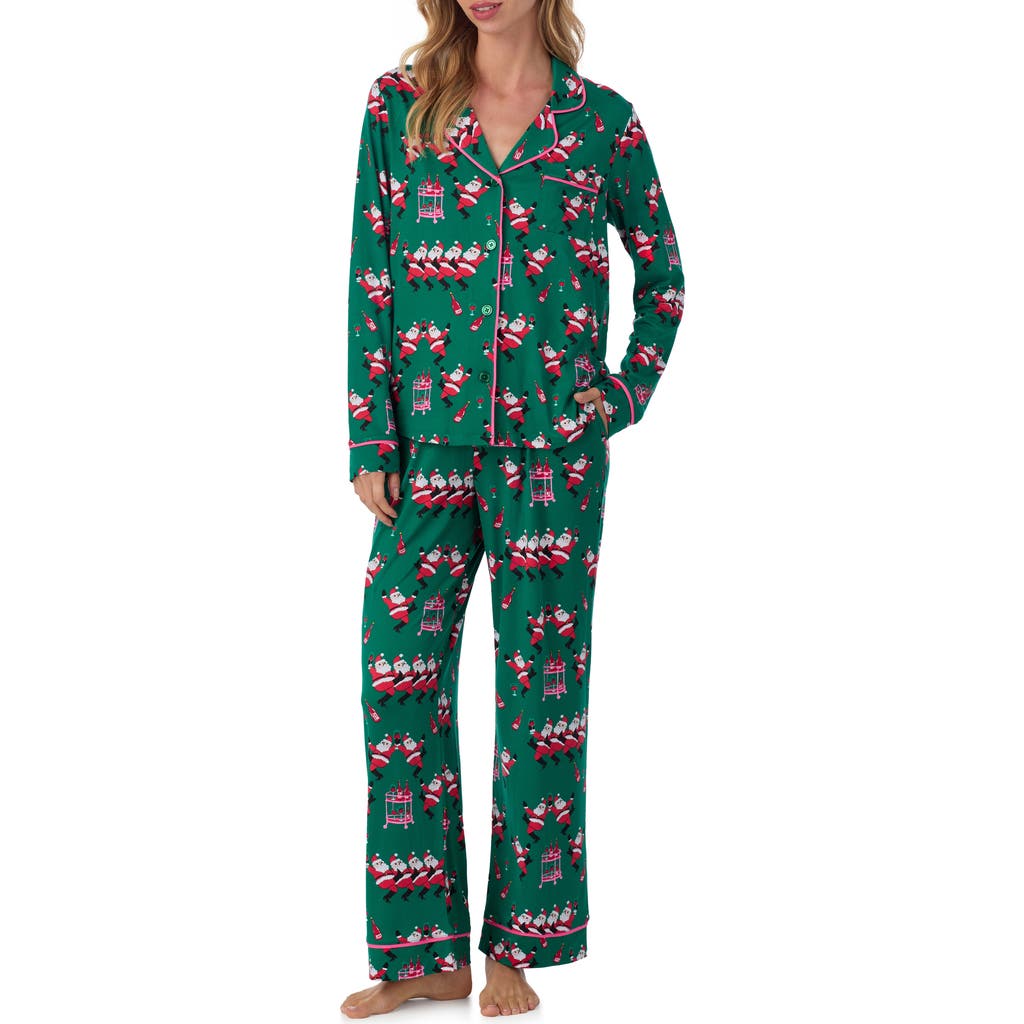 Room Service Pjs Long Sleeve Print Pajamas in Green/Novel  product