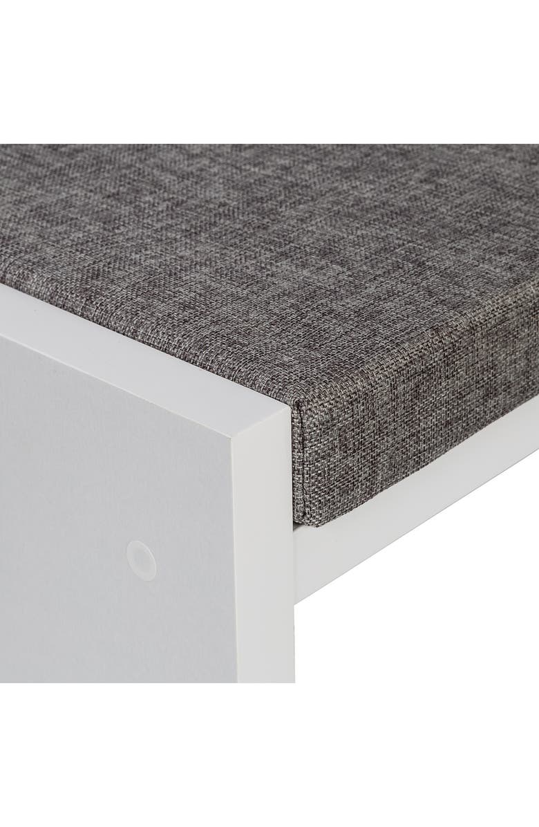 HONEY-CAN-DO White 3-Cube Storage Bench, Alternate, color, 