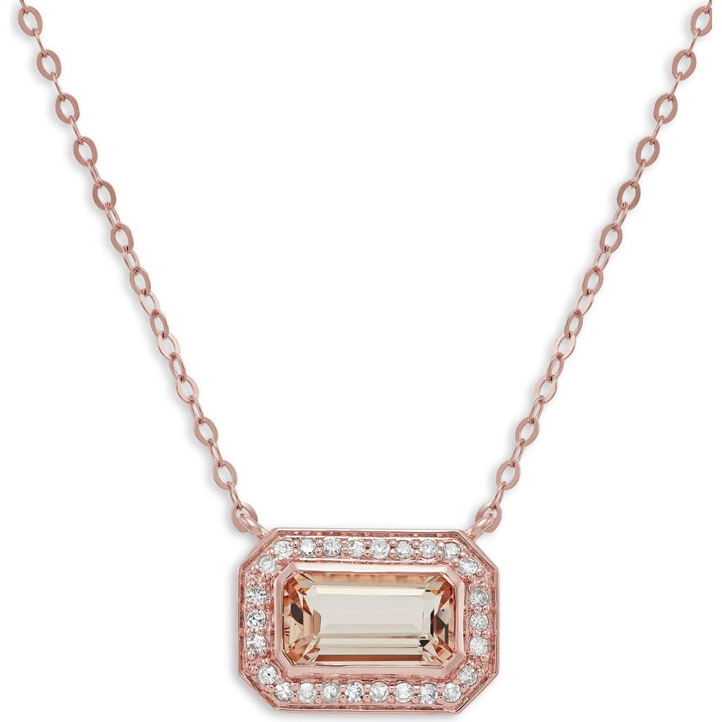 Frankie & Zoe 14k Rose Gold Morganite & Diamond Pendant Necklace In Gold