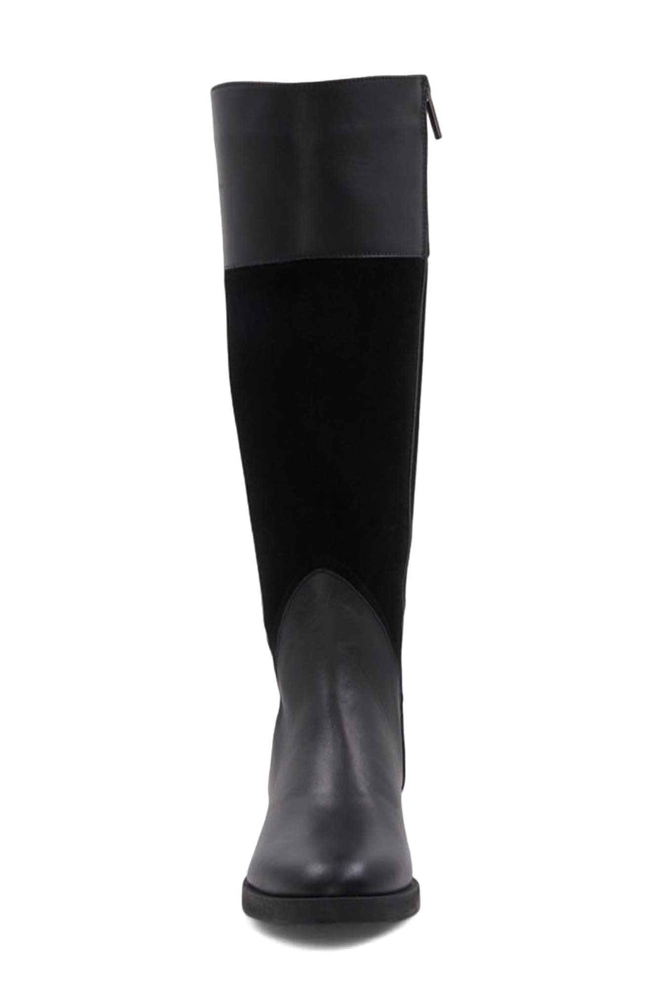 Aquatalia Regina Weatherproof Knee High Boot, Alternate, color, Black Suede