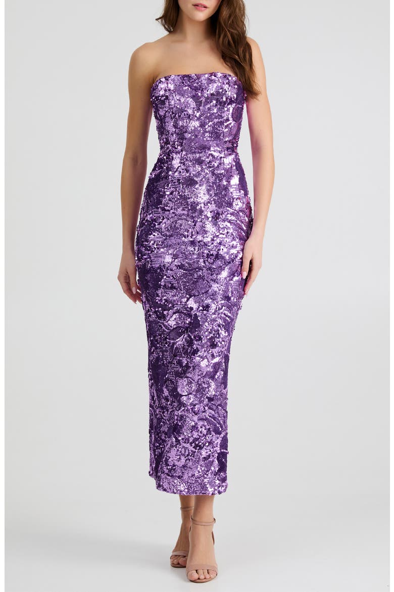 Leslie Pattern Sequin Strapless Gown video