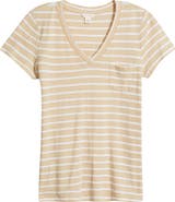 Caslon® Cotton & Modal V-Neck T-Shirt