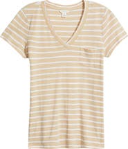 Caslon® Cotton & Modal V-Neck T-Shirt
