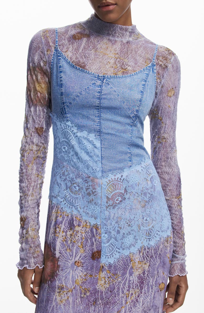 Desigual Sleeveless A-Line Dress, Alternate, color, Blue