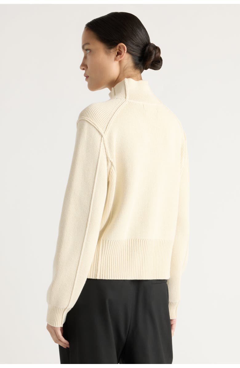 Modern Citizen Clove Button Mock-Neck Knit Cardigan, Alternate, color, Cream