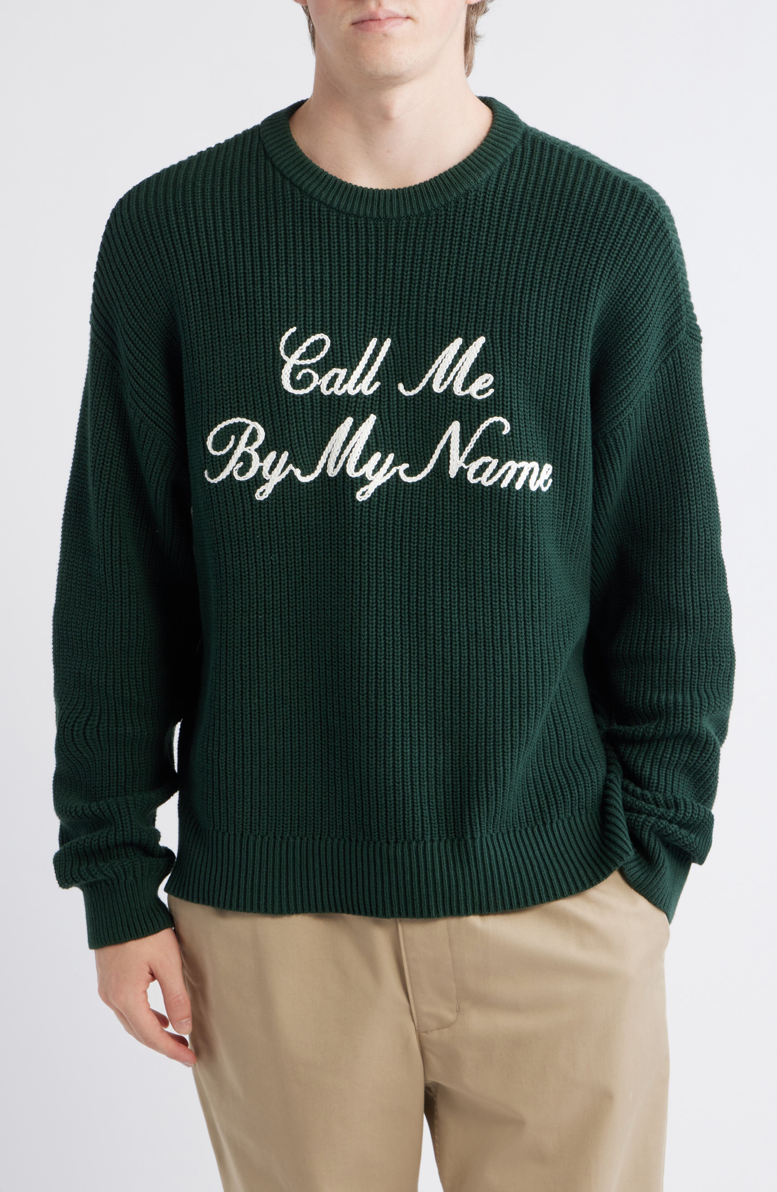 By My Name Crewneck Cotton Sweater