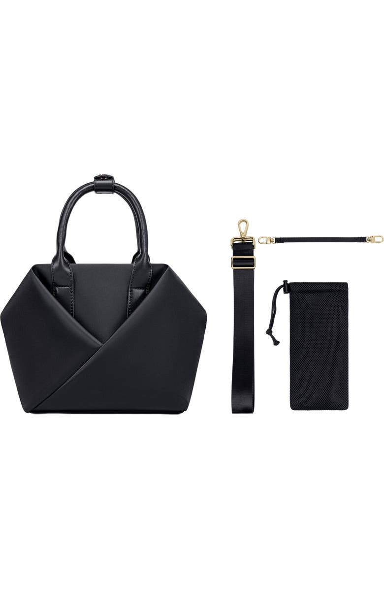 Lux and Nyx Small Origami Crossbody Tote and Handbag For Women, Alternate, color, Black + Gold