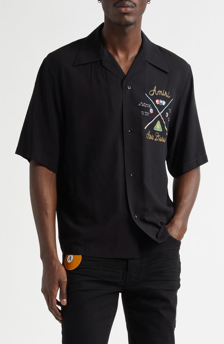 AMIRI Pool Cue Bowling Shirt, Main, color,