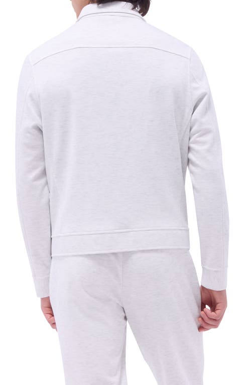 Bugatchi Soft Touch Zip Knit Shirt Jacket In Chalk