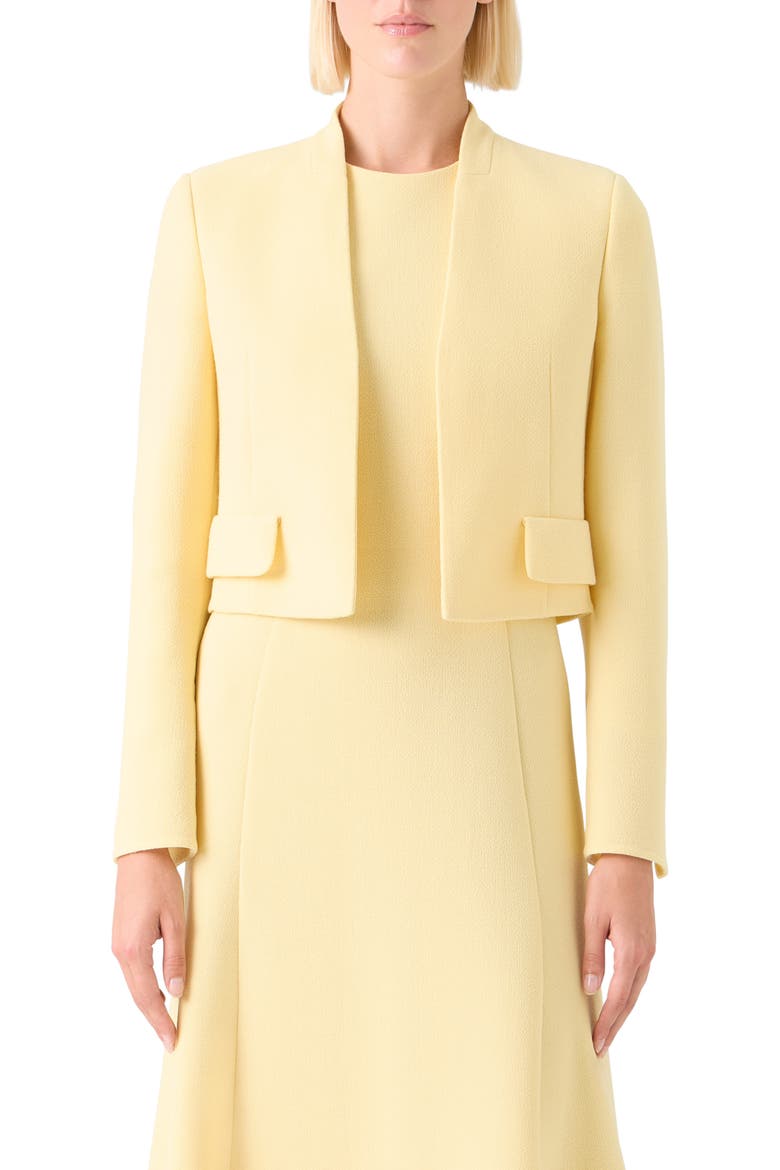 Helena Crop Wool Crepe Jacket, Main, color, SUN