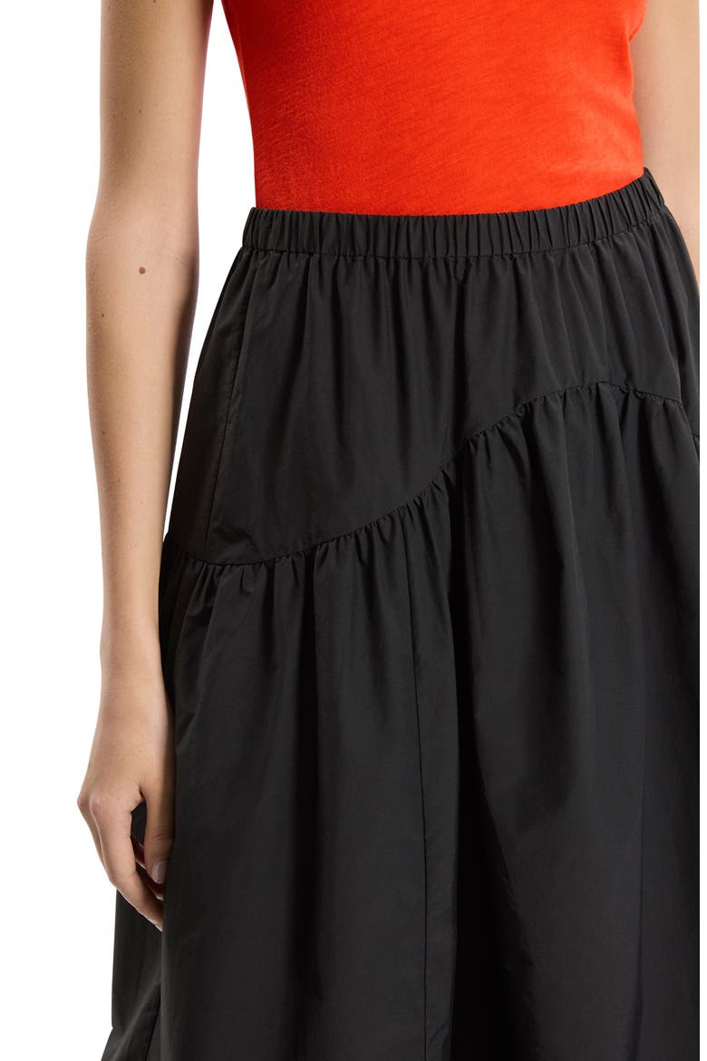 Cotton Blend Midi Skirt, Alternate, color, BLACK