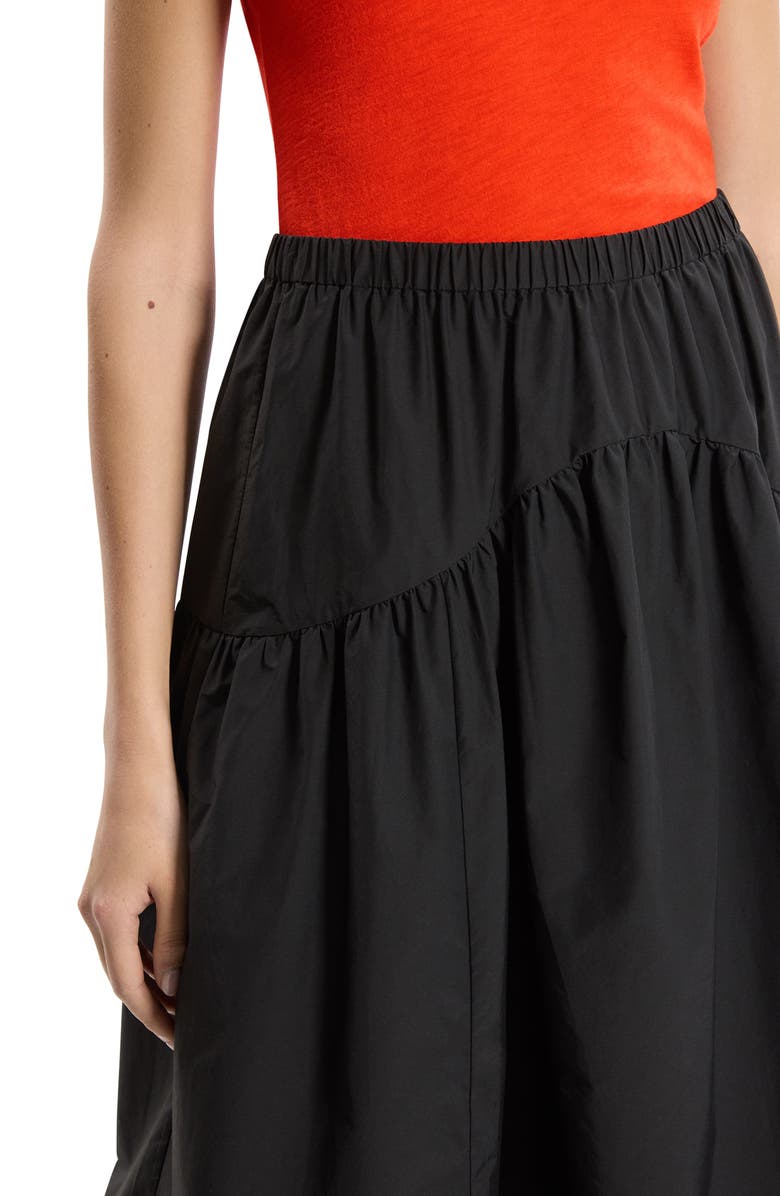 Theory Cotton Blend Midi Skirt, Alternate, color, Black