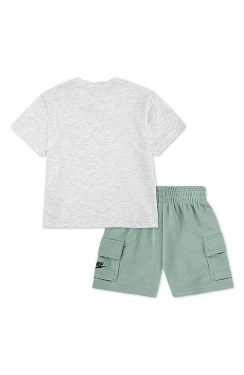 Nike Kids' Slub Pocket T-shirt & French Terry Cargo Shorts Set In Steam