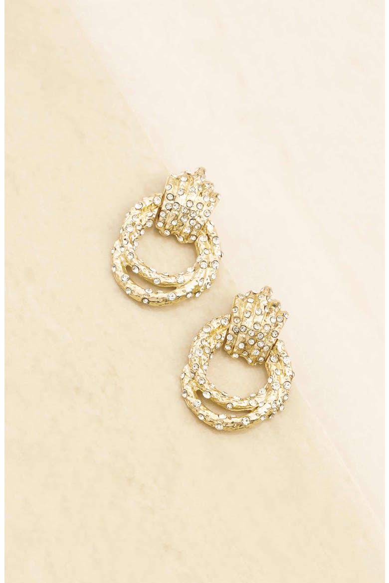 Crystal Knot Earrings, Alternate, color, GOLD