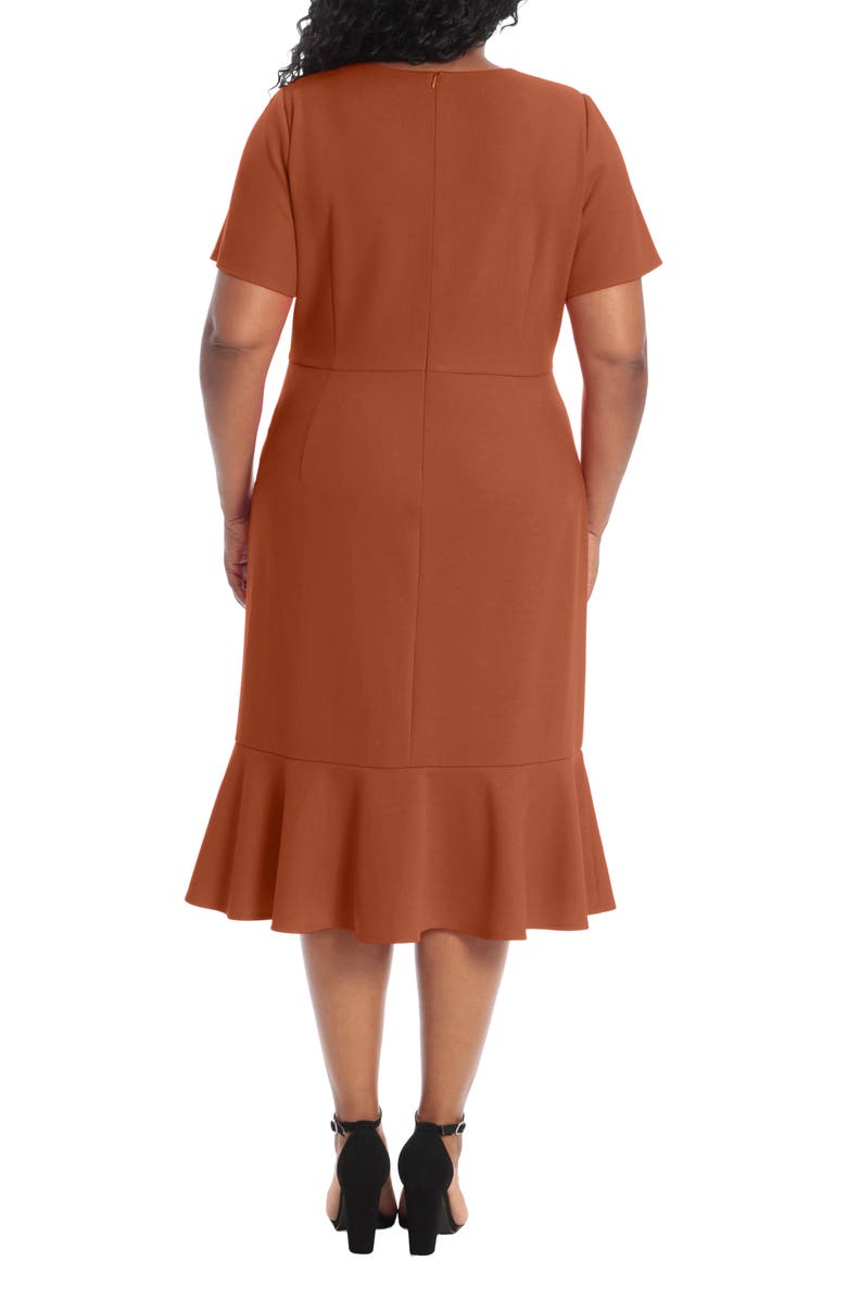 London Times V-Neck Twist Midi Dress, Alternate, color, Sequoia