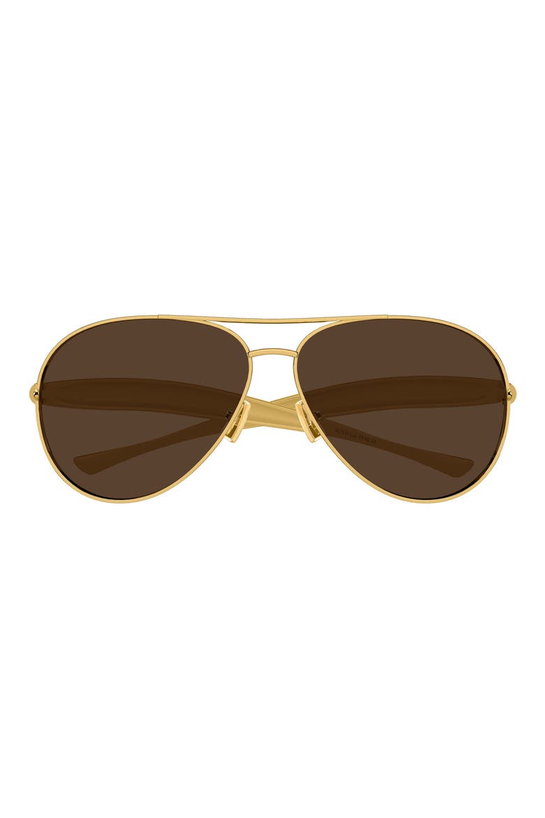 64mm Oversize Pilot Sunglasses, Main, color, GOLD