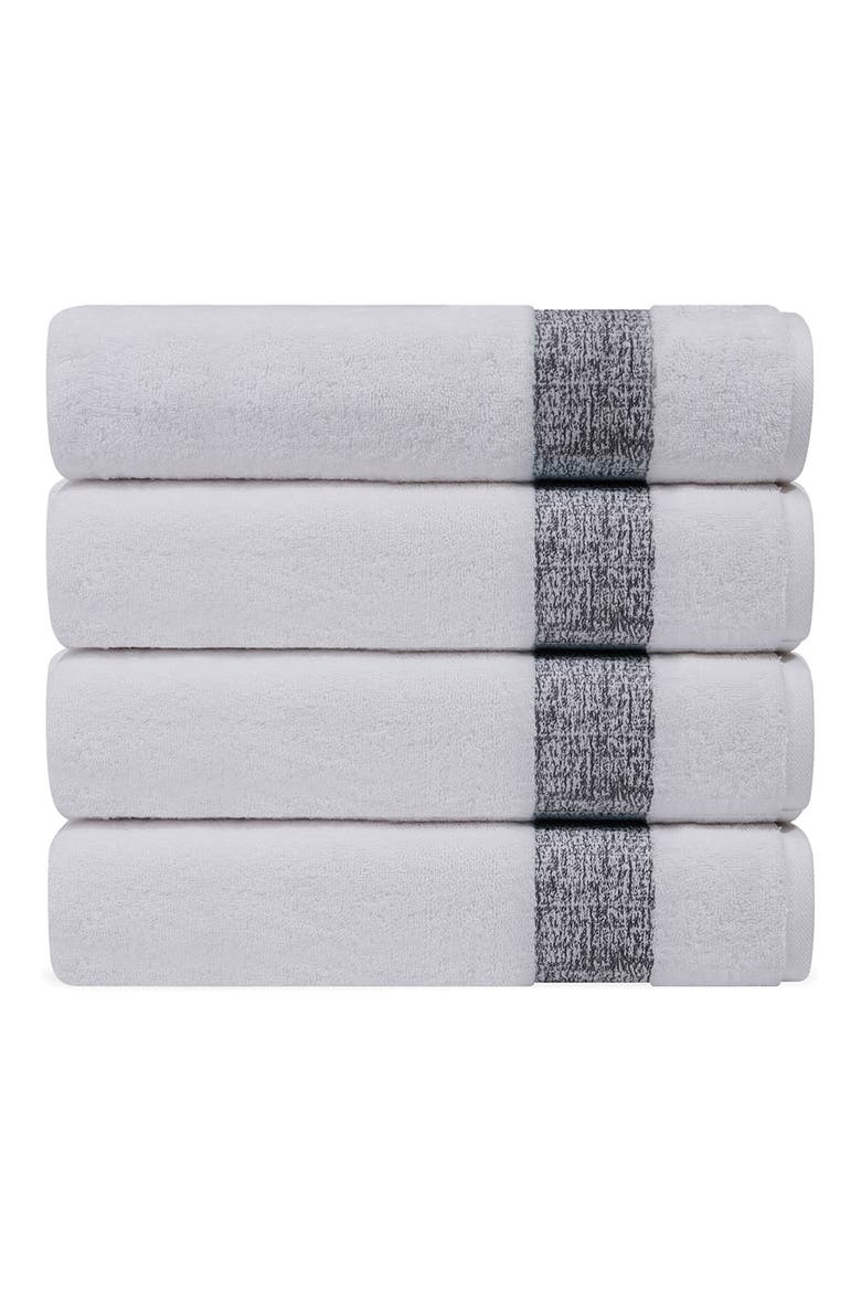 Pera 4-Piece Turkish Cotton Washcloths, Main, color, ANTHRACITE