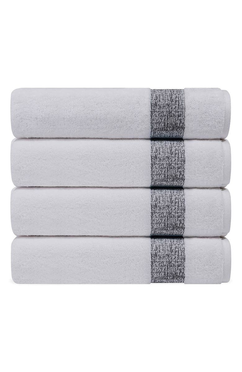 DePera Pera 4-Piece Turkish Cotton Washcloths, Main, color, Anthracite