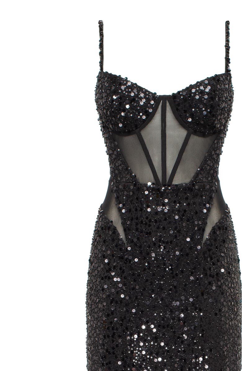 Milla Bizzare Fully Sequined Tie-Straps Gold Maxi Dress | Nordstrom