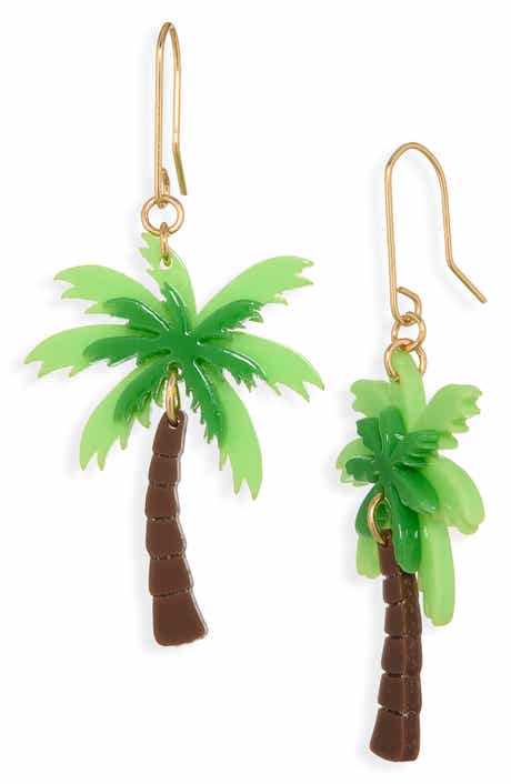 Leith Palm Tree Drop Earrings