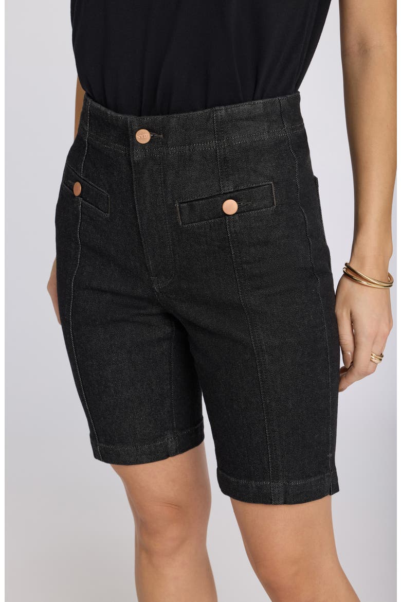 Ella Denim Shorts, Alternate, color, BLACK RINSE
