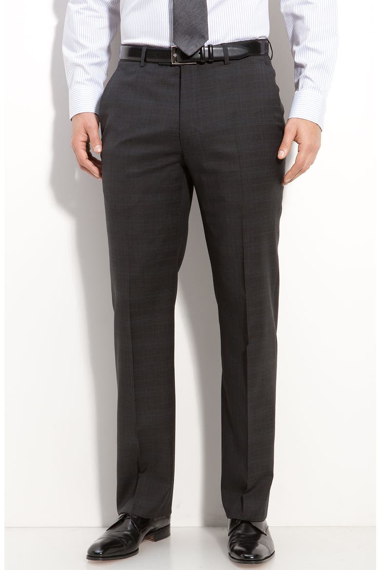 Plaid Wool Suit, Alternate, color, CHARCOAL
