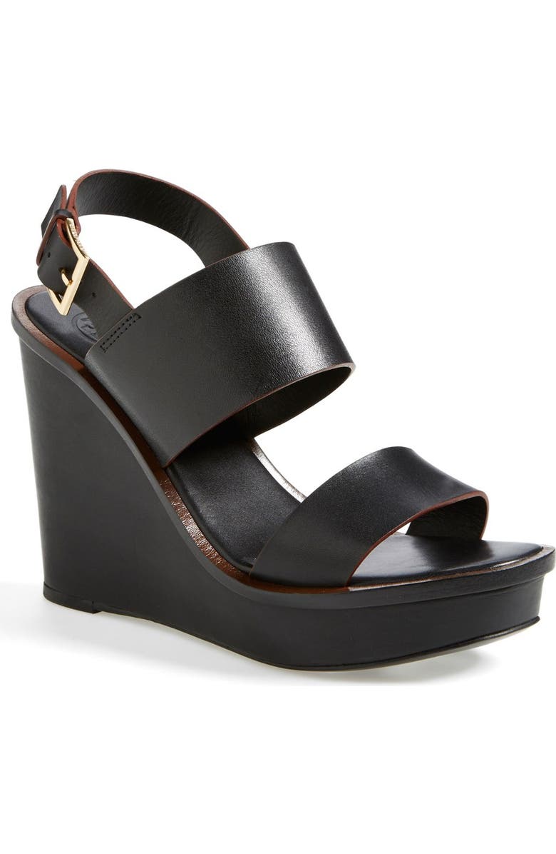 Tory Burch 'Lexington' Leather Wedge Sandal, Main, color,