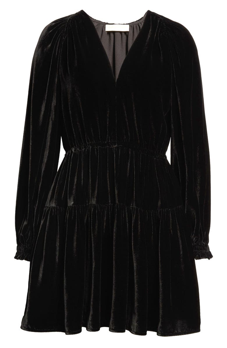 Ulla Johnson Audrey Long Sleeve Velvet Minidress, Alternate, color, 