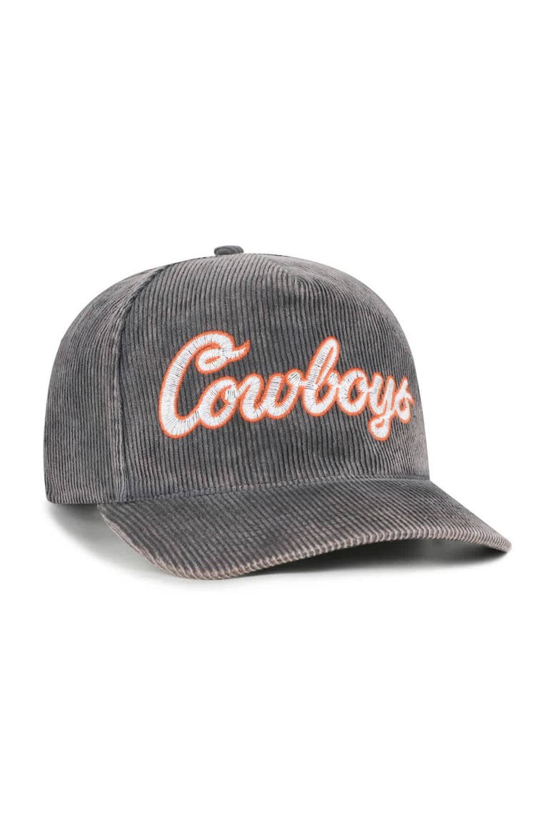 Men's '47  Gray Oklahoma State Cowboys Reclaim Snow Wash Corduroy Hitch Adjustable Hat, Alternate, color, Gray