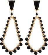 Panacea Black Crystal Teardrop Earrings
