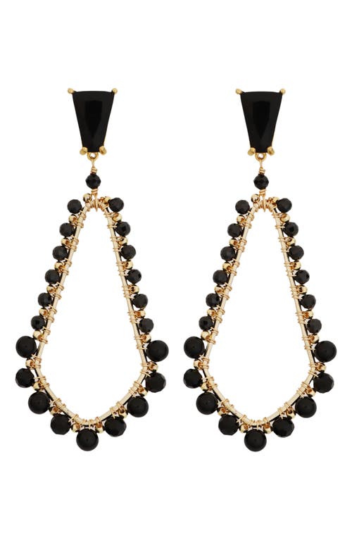 Panacea Black Crystal Teardrop Earrings In Black