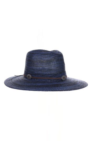 Scala Space Dye Knit Fedora In Blue