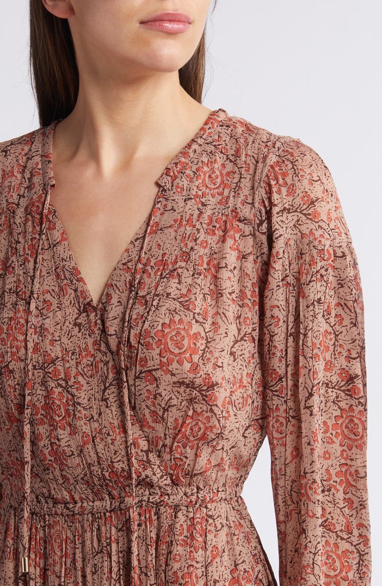 Cleobella Ophelia Floral Long Sleeve Crinkle Chiffon Dress, Alternate, color, 