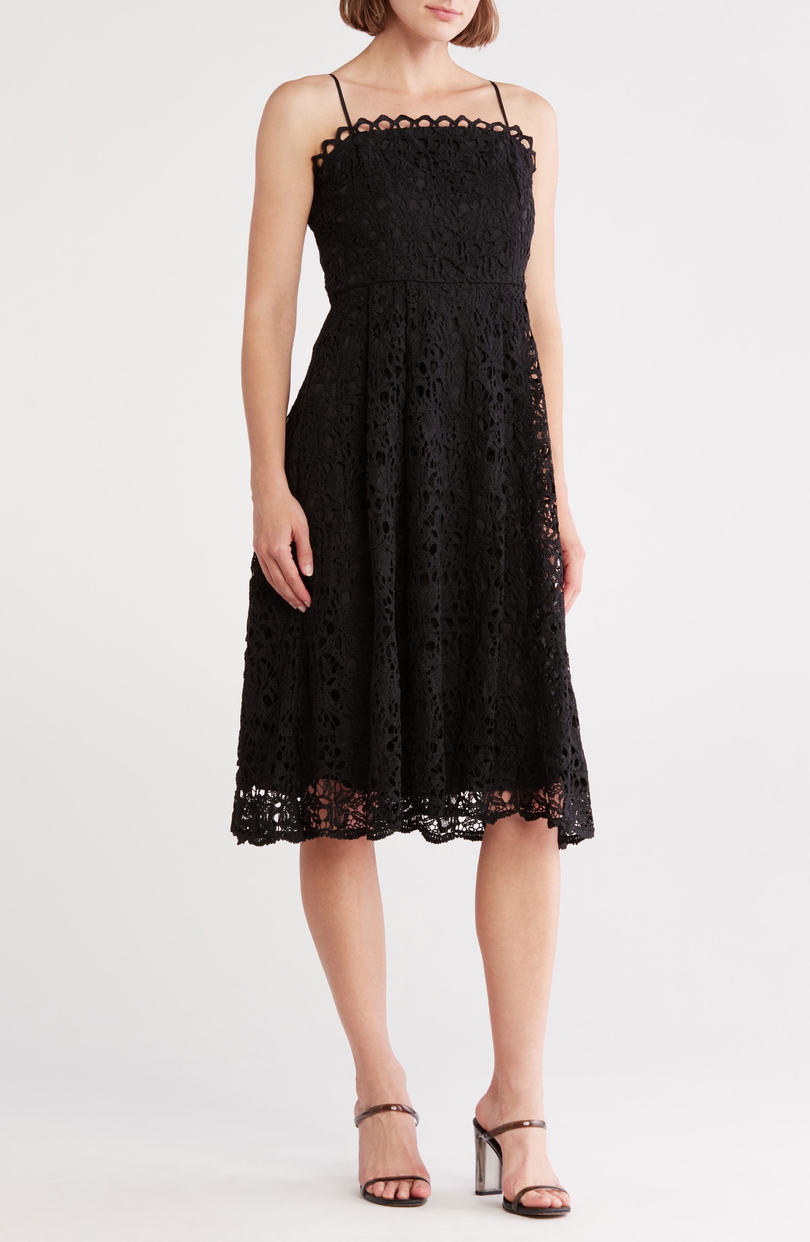 NSR Floral Lace Midi Dress