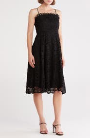 NSR Floral Lace Midi Dress