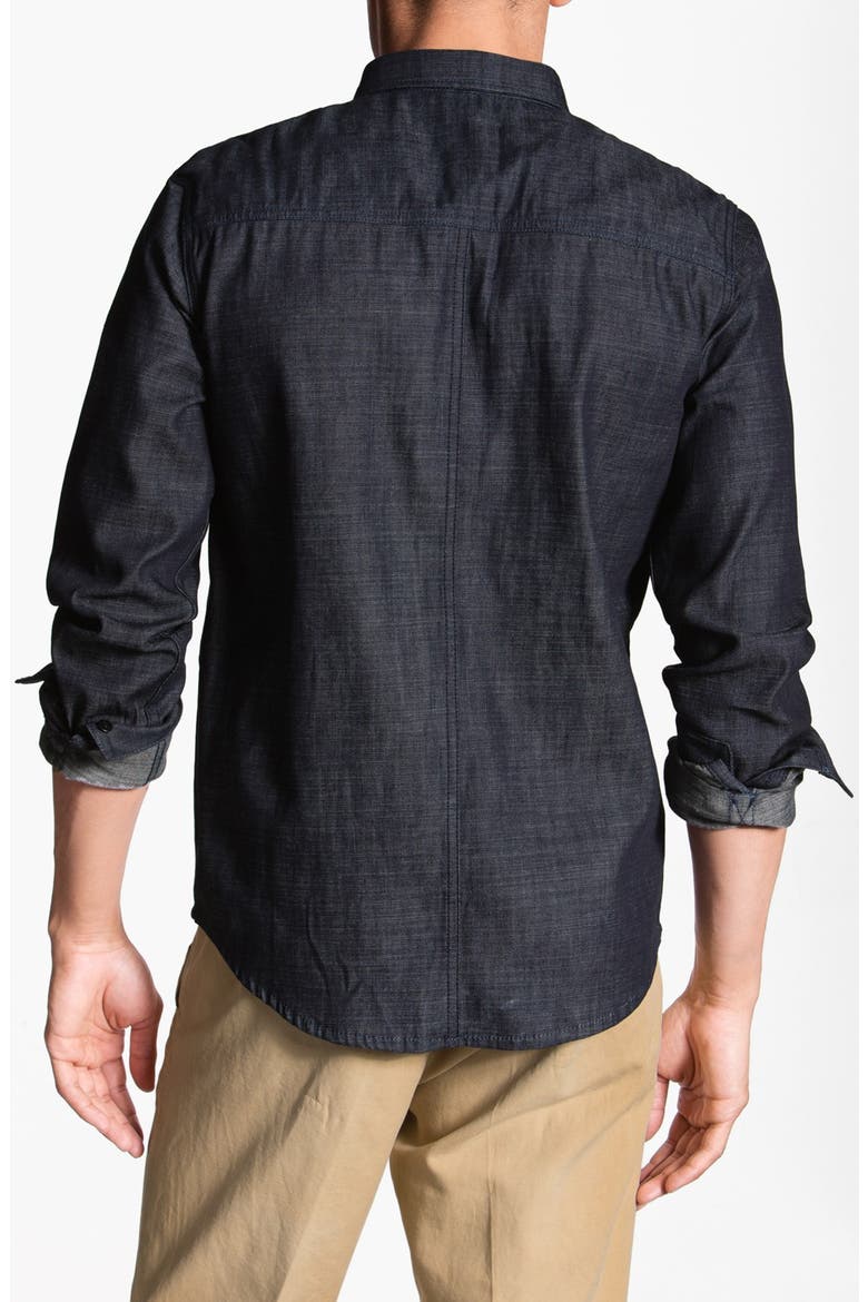 Nudie 'Ace' Dry Selvedge Denim Shirt, Alternate, color, DENIM