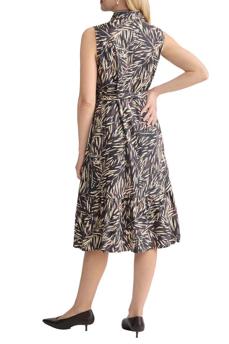 Summer Tie Waist Sleeveless Shirtdress, Alternate, color, FUDGE MULTI